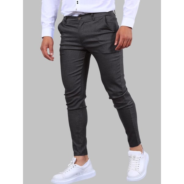 Chino uomo slim fit con comfort stretch, pantaloni elasticizzati perfetti per l'eleganza quotidiana e il benessere.