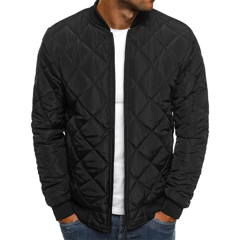 Giacca bomber uomo slim fit per autunno inverno, stile casual elegante e versatile.