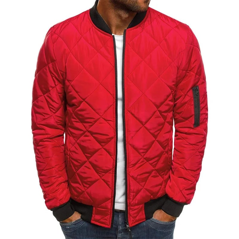 Abbigliamento uomo: giacca bomber trapuntata slim fit, un capo spalla ideale per outfit sportivi e casual.