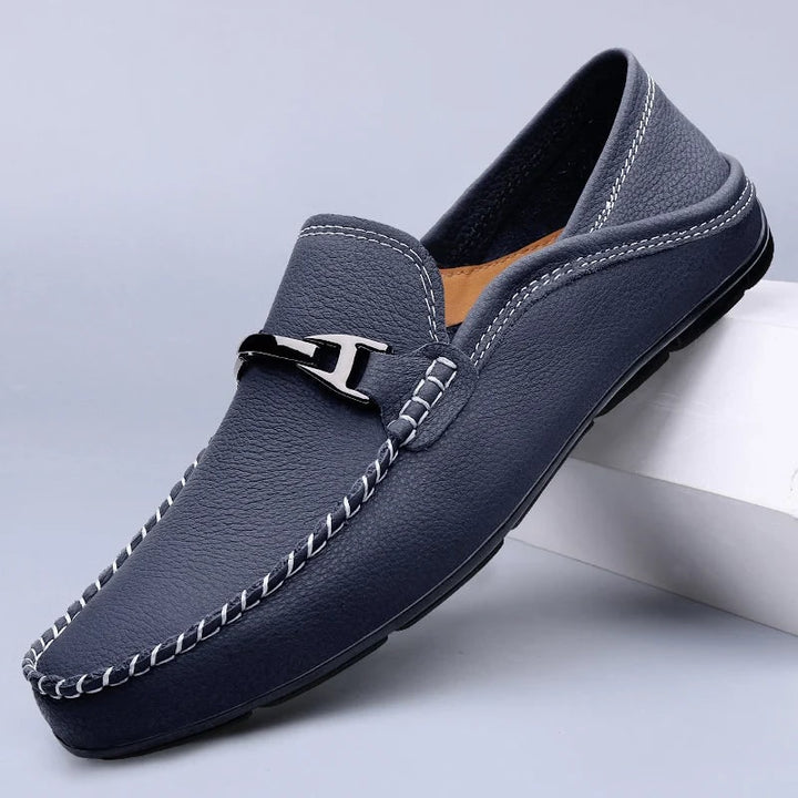 Mocassini uomo eleganti per guida, punta moc toe, comfort superiore, perfetti per ogni occasione.