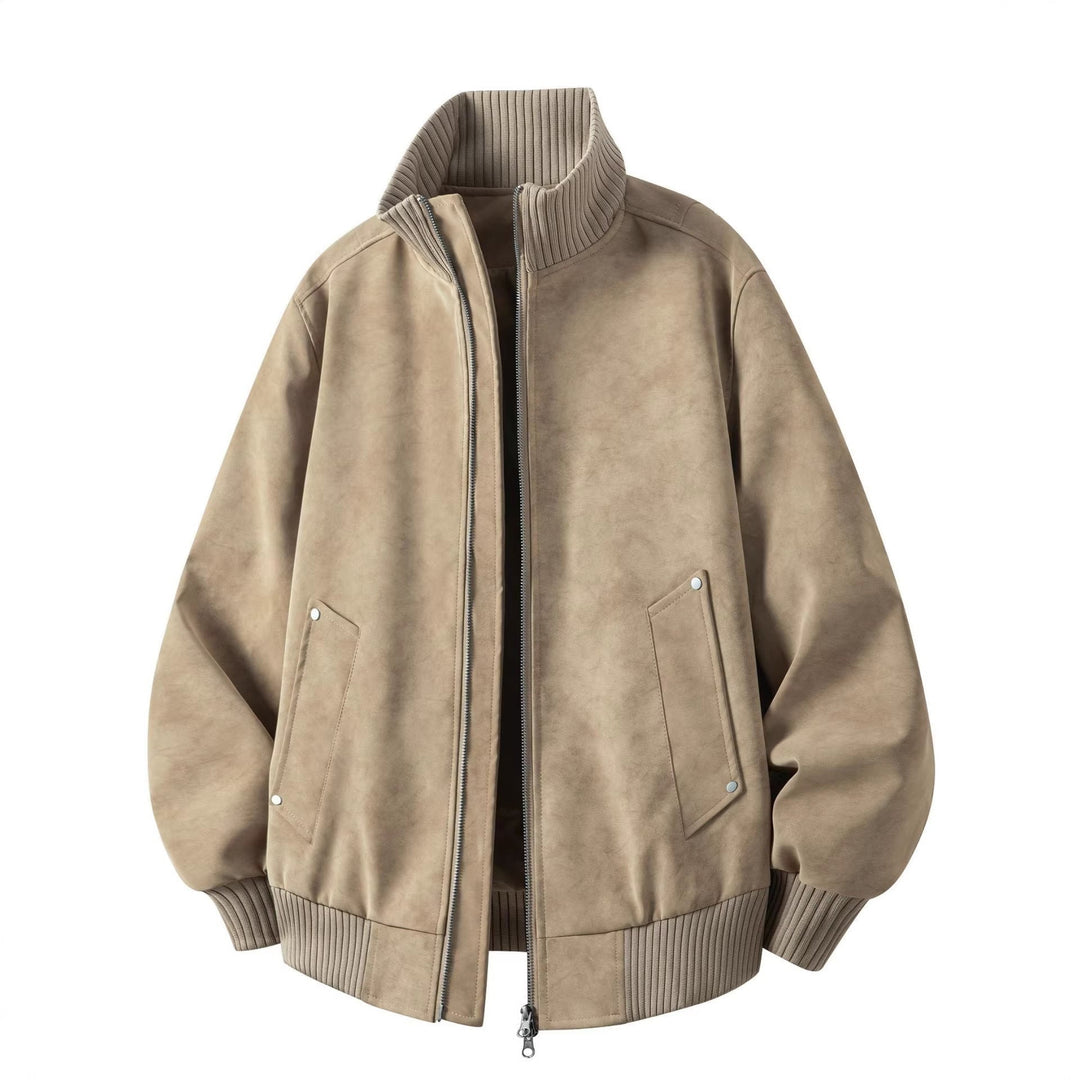 Giacca bomber uomo con collo a imbuto, stile casual versatile. Perfetta per primavera/autunno.