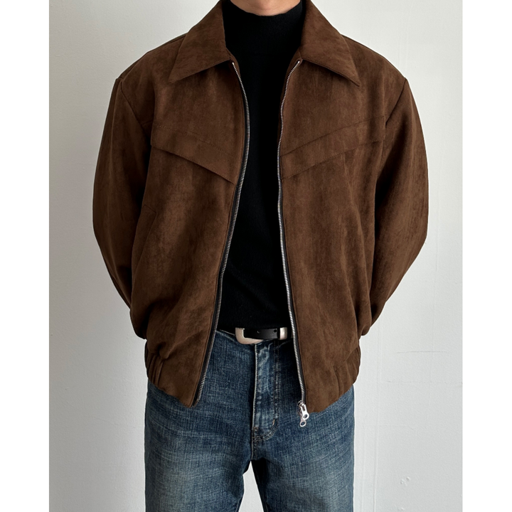 Giacca bomber uomo versatile con collo a cerniera e orlo elasticizzato. Perfetta per ogni stile.
