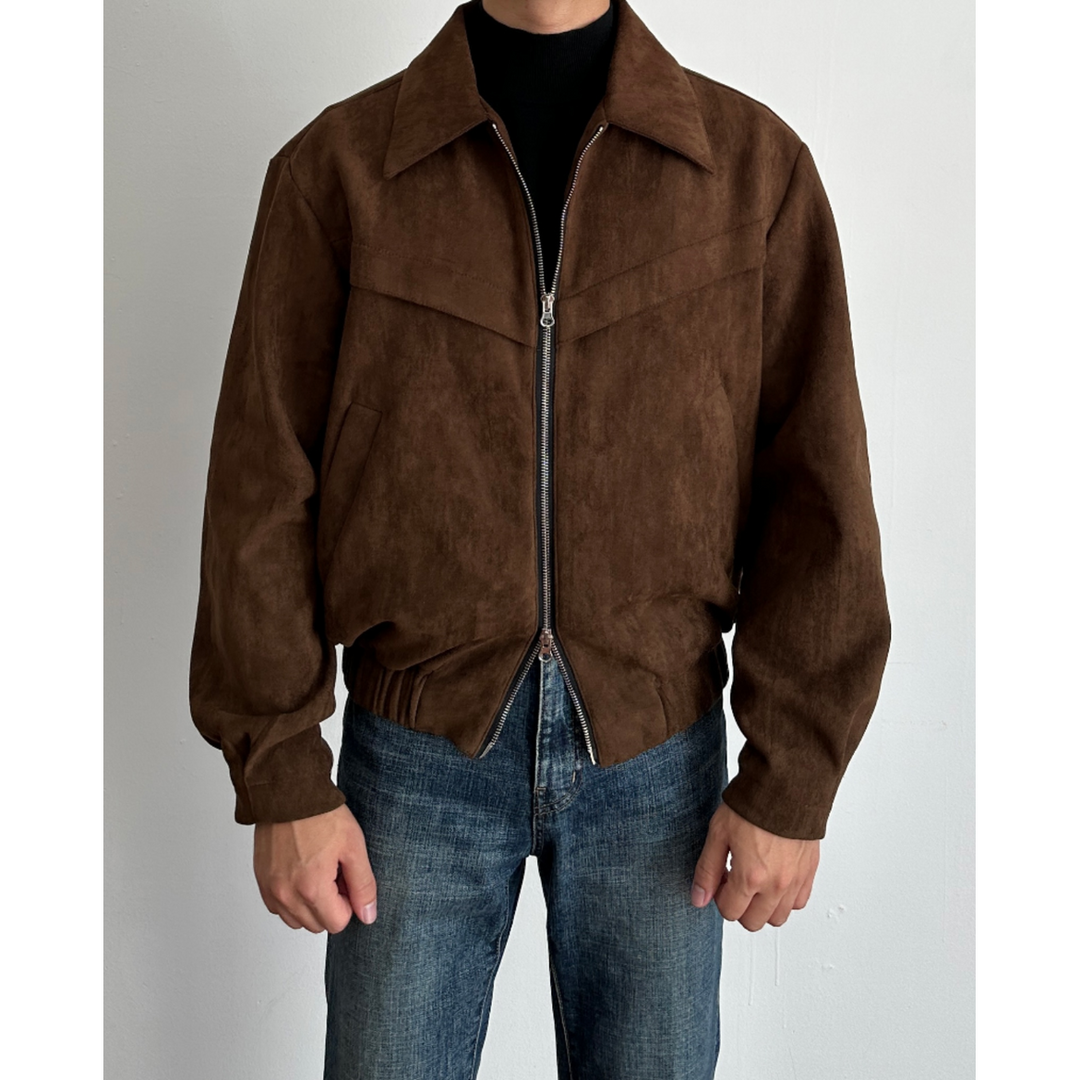 Giacca bomber da uomo elegante, con pratica cerniera frontale e orlo elasticizzato. Stile maschile.