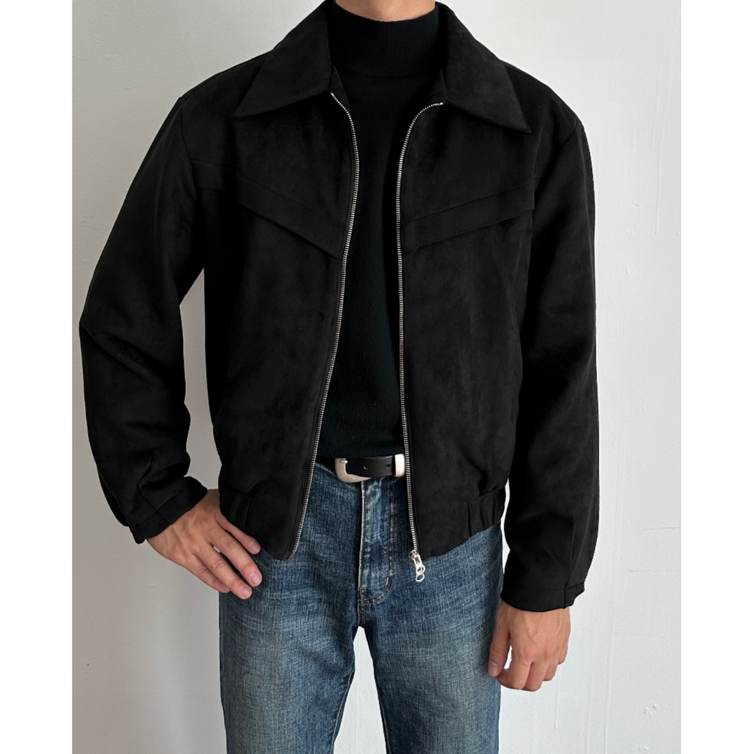 Giacca bomber uomo casual ed elegante. Con cerniera, collo distintivo e orlo elasticizzato. Moda maschile.