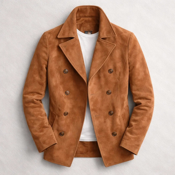 Soprabito uomo doppiopetto in lana, ideale per outfit eleganti e casual chic maschili.