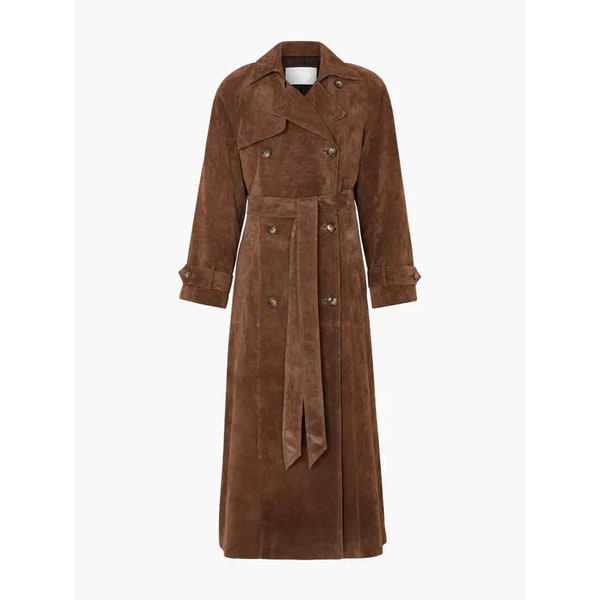Cappotto trench lungo da uomo, doppiopetto e resistente all'acqua. Moda elegante per autunno e inverno.