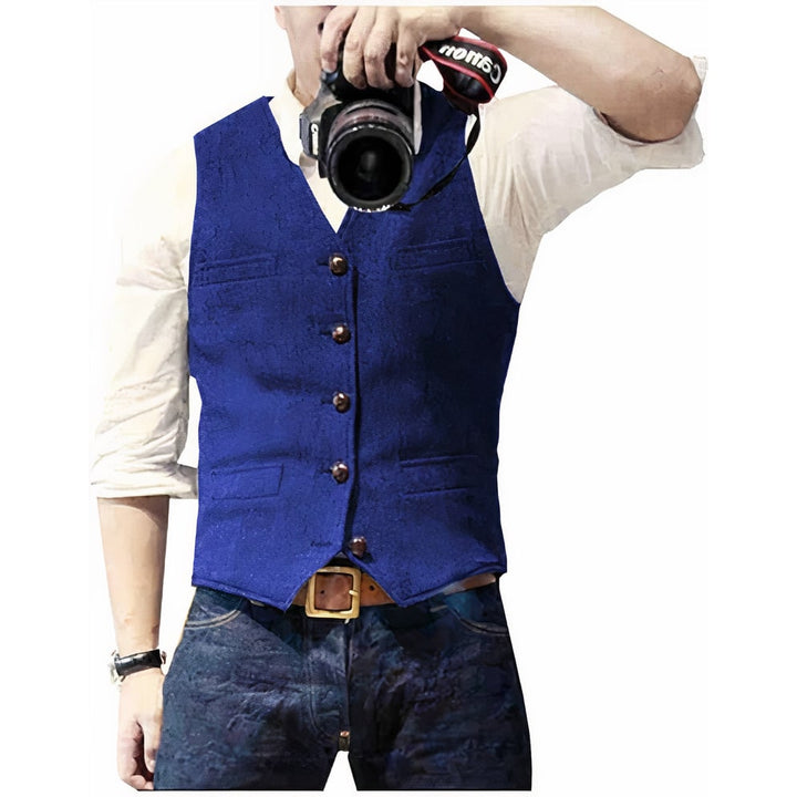 Gilet da uomo versatile slim fit testurizzato, adatto a look formali, business o casual smart.