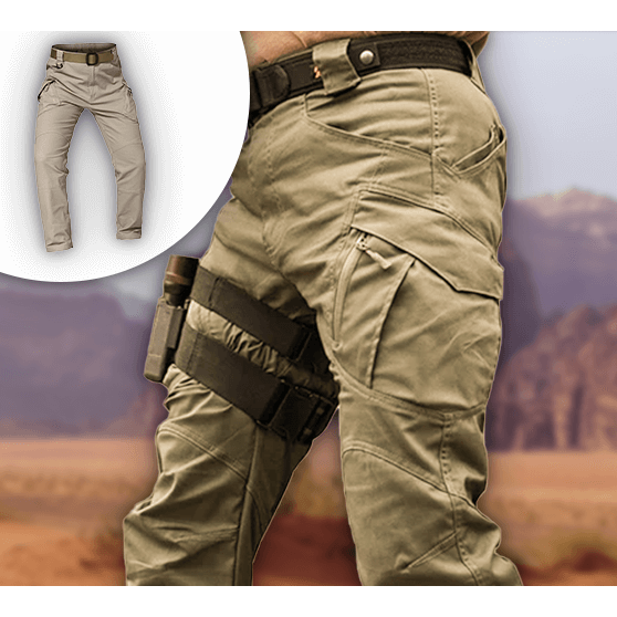 Pantaloni cargo tattici uomo, stile moderno, resistenti e idrorepellenti per l'outdoor e l'uso quotidiano.