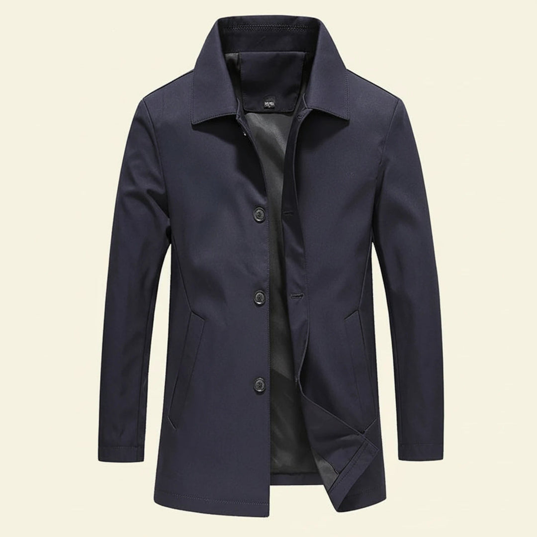 Soprabito uomo elegante, stile classico, per autunno e primavera. Giacca versatile e sofisticata per ogni outfit.