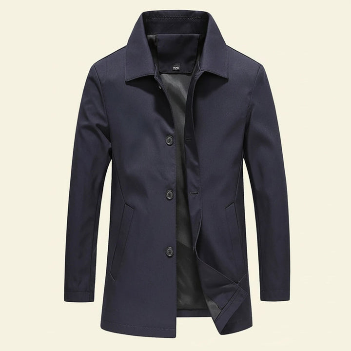 Soprabito uomo elegante, stile classico, per autunno e primavera. Giacca versatile e sofisticata per ogni outfit.