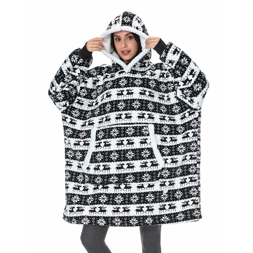 Calda felpa coperta oversize da uomo, pensata per il massimo comfort e le fredde serate invernali.
