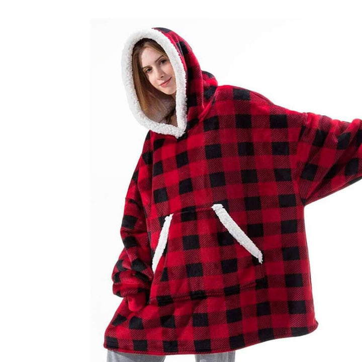 Morbida felpa coperta oversize da uomo, un rifugio di calore e comfort per l'inverno a casa.