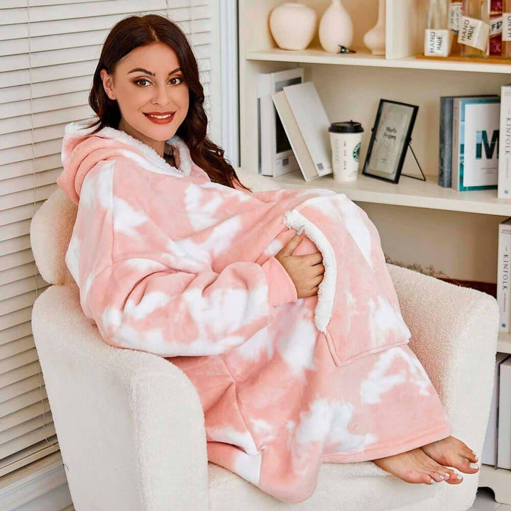 Morbida felpa coperta oversize maschile, perfetta per serate invernali e comfort casalingo.