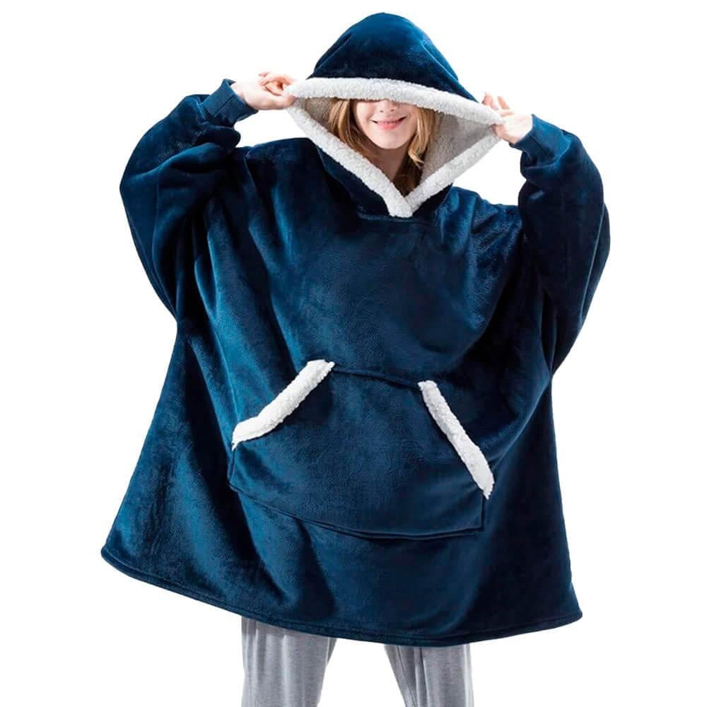 Dettaglio tessuto: felpa coperta oversize da uomo in pile Sherpa super morbido e caldo.