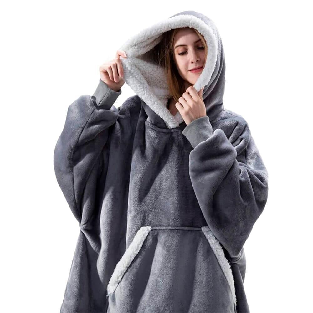 Felpa coperta oversize uomo, versatile loungewear per un comfort estremo e calore invernale.