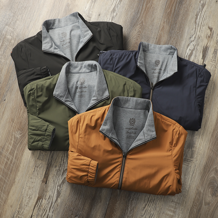 Giacca a vento uomo casual, leggera e pratica, con fodera e tasche zip, per mezza stagione.
