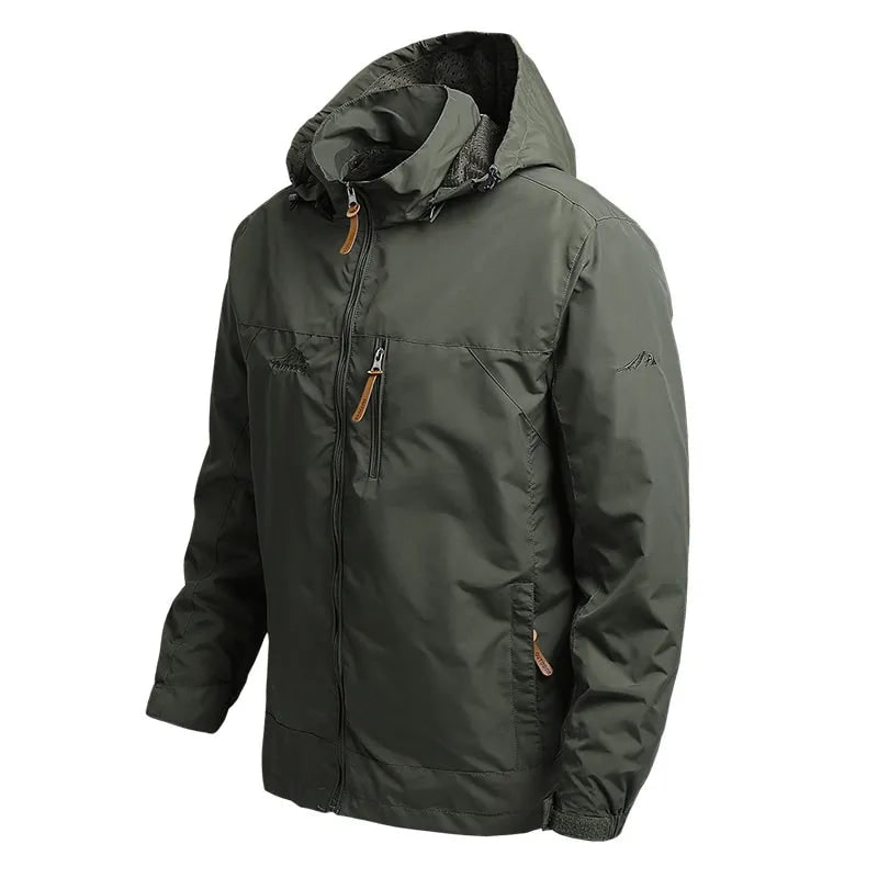 Giacca impermeabile e antivento da uomo con zip, ottima per protezione in outdoor.