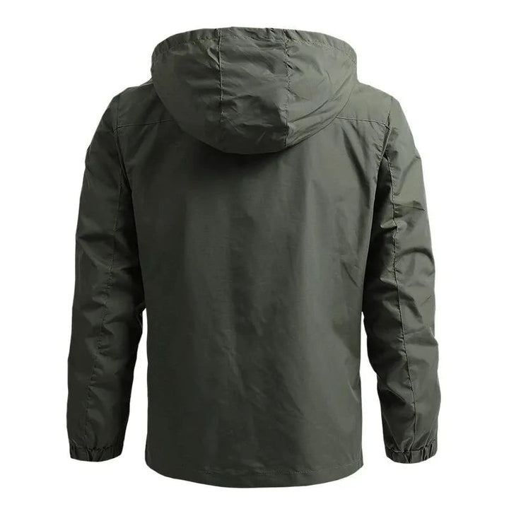 Giacca a vento casual da uomo con cappuccio, leggera e confortevole per tutti i giorni.