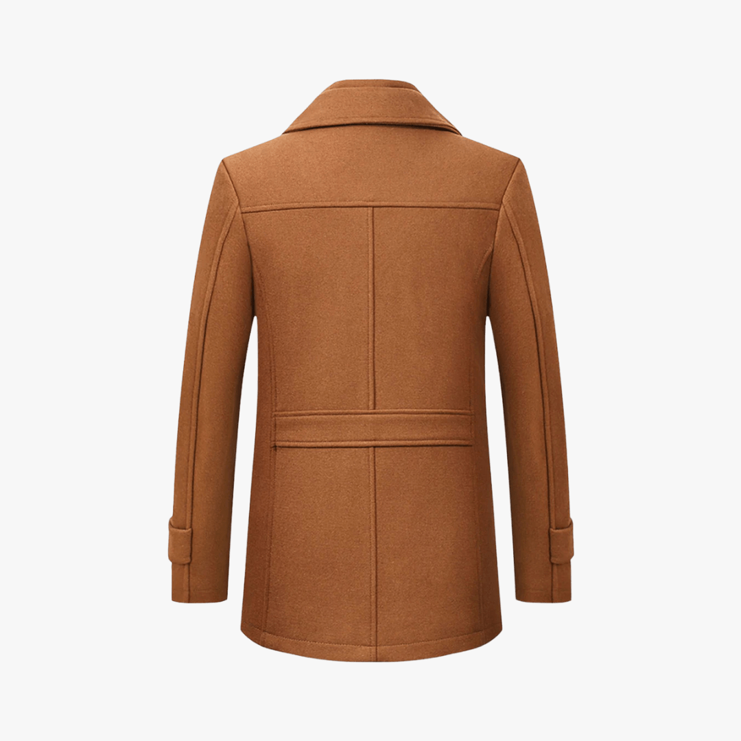 Soprabito trench uomo nero, con colletto e zip, per uno stile versatile e sofisticato.