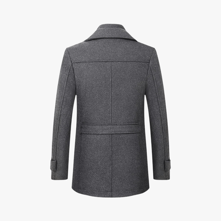 Cappotto trench uomo per inverno/autunno, con colletto stratificato e tasca con zip. Caldo ed elegante.