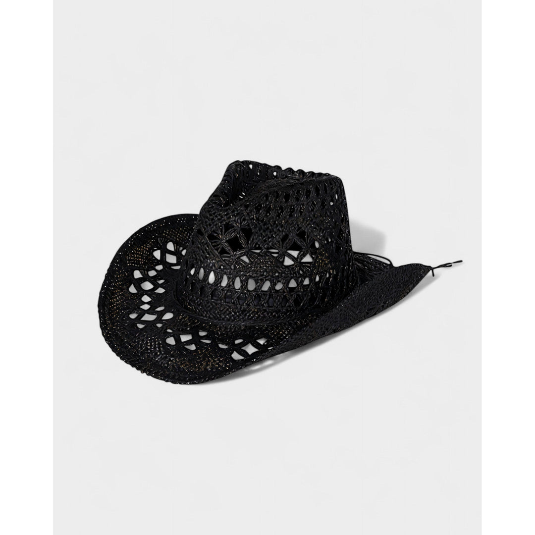 Elegante cappello western da uomo in paglia intrecciata, traspirante, perfetto per l'estate.