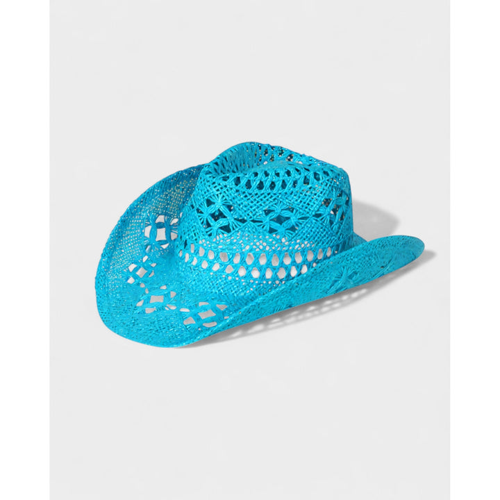 Moda western: cappello da uomo in paglia intrecciata, tesa larga, leggero e traspirante per l'estate.