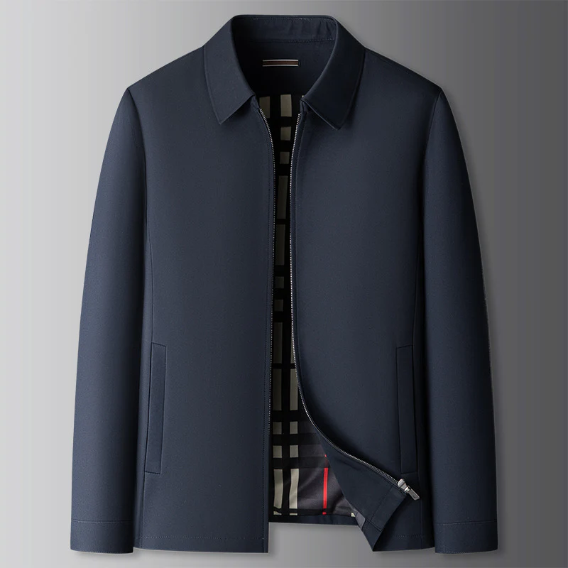 Giacca a vento uomo, tessuto leggero per mezza stagione. Eleganza e stile casual con fodera a quadri.
