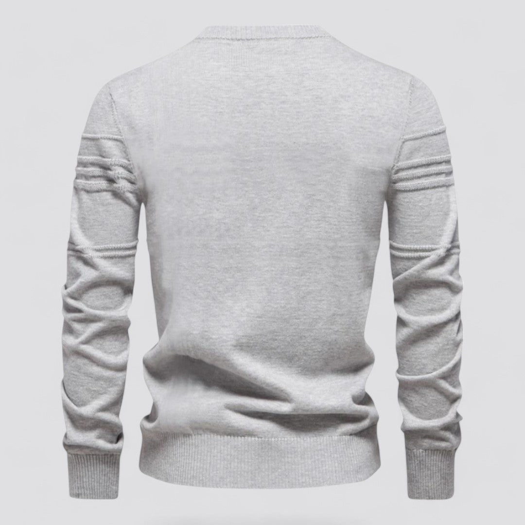 Girocollo classico uomo, maglione versatile per ogni occasione autunnale.