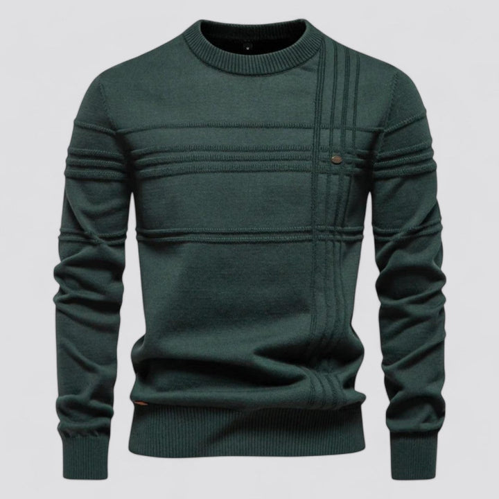 Maglione girocollo da uomo, design classico e comfort per l'autunno.