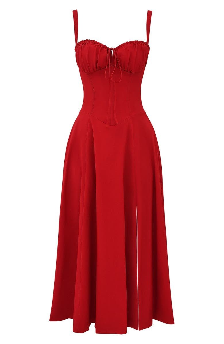 Dettaglio gonna fluida di abito midi donna elegante. Vestito versatile per primavera ed estate.
