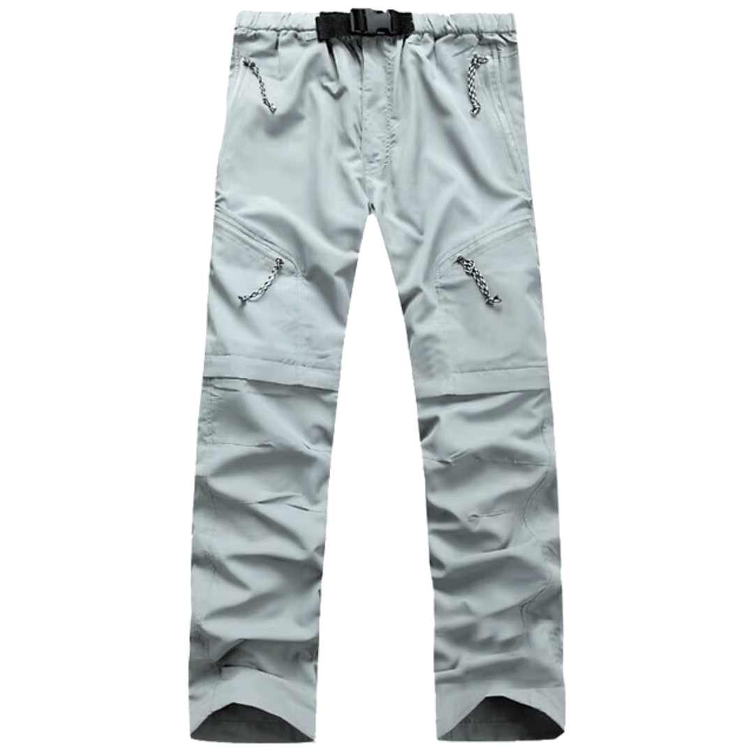 Pantaloni sportivi uomo convertibili con zip. Ideali per avventura, trekking e attività outdoor versatili.