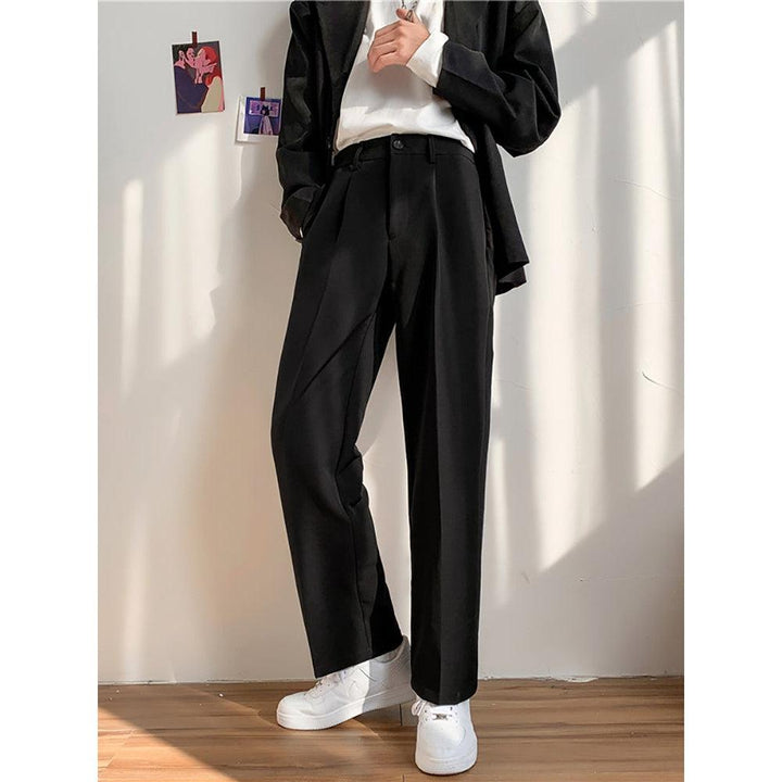 Pantaloni eleganti uomo a gamba dritta, perfetti per un look professionale sartoriale e abbigliamento ufficio.