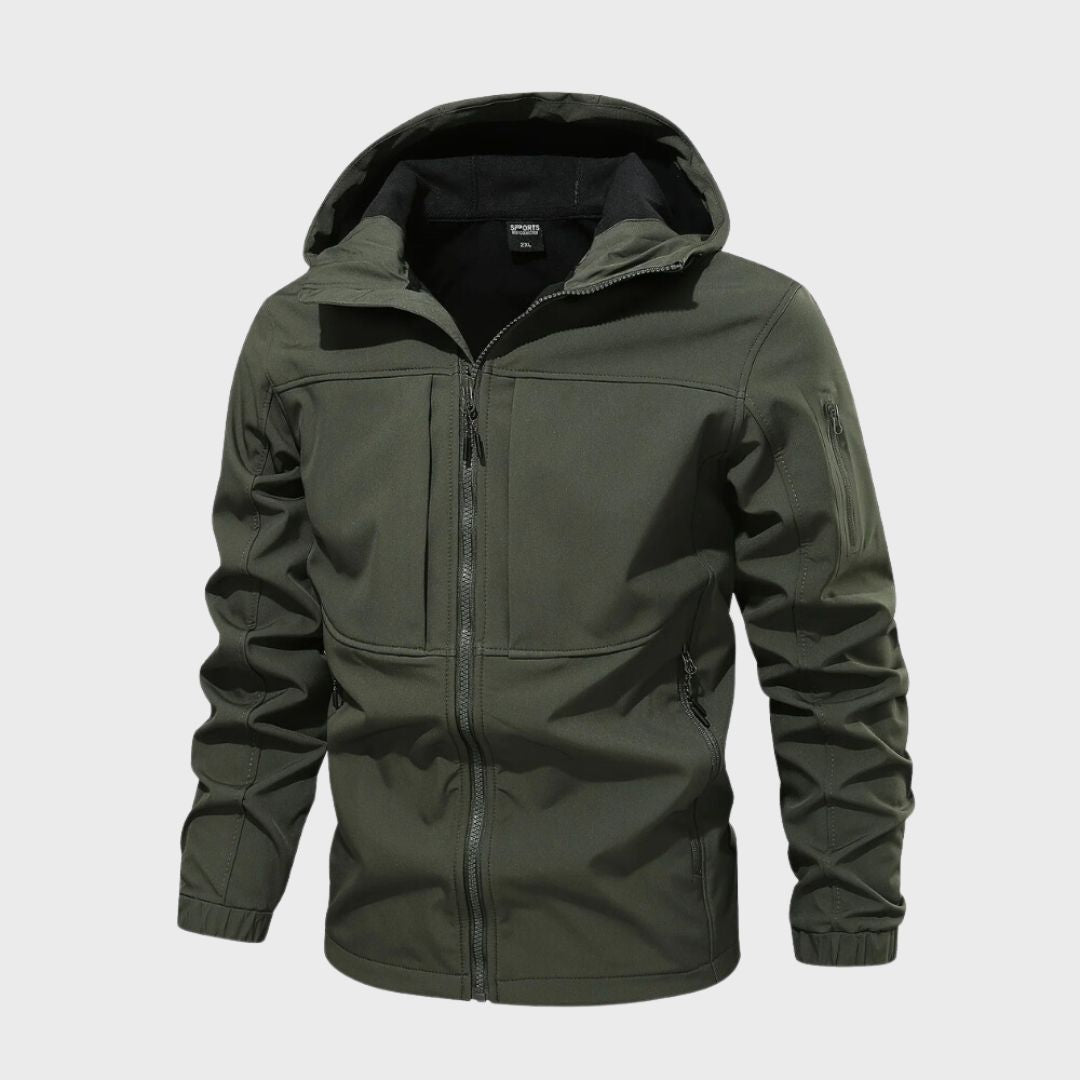 Giacca casual da uomo con cappuccio, impermeabile e traspirante, adatta a primavera e autunno.
