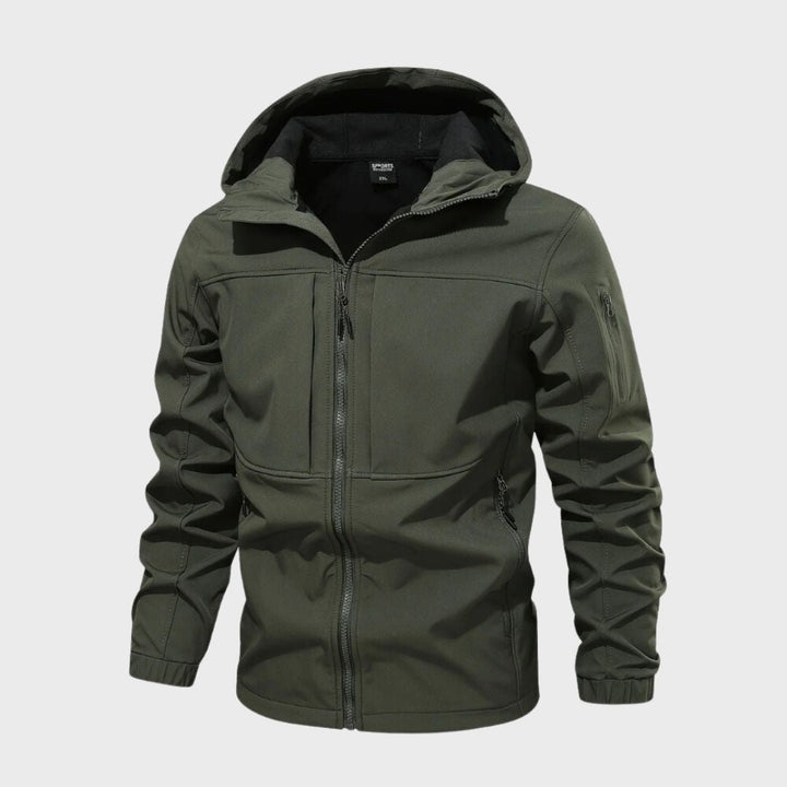 Giacca casual da uomo con cappuccio, impermeabile e traspirante, adatta a primavera e autunno.