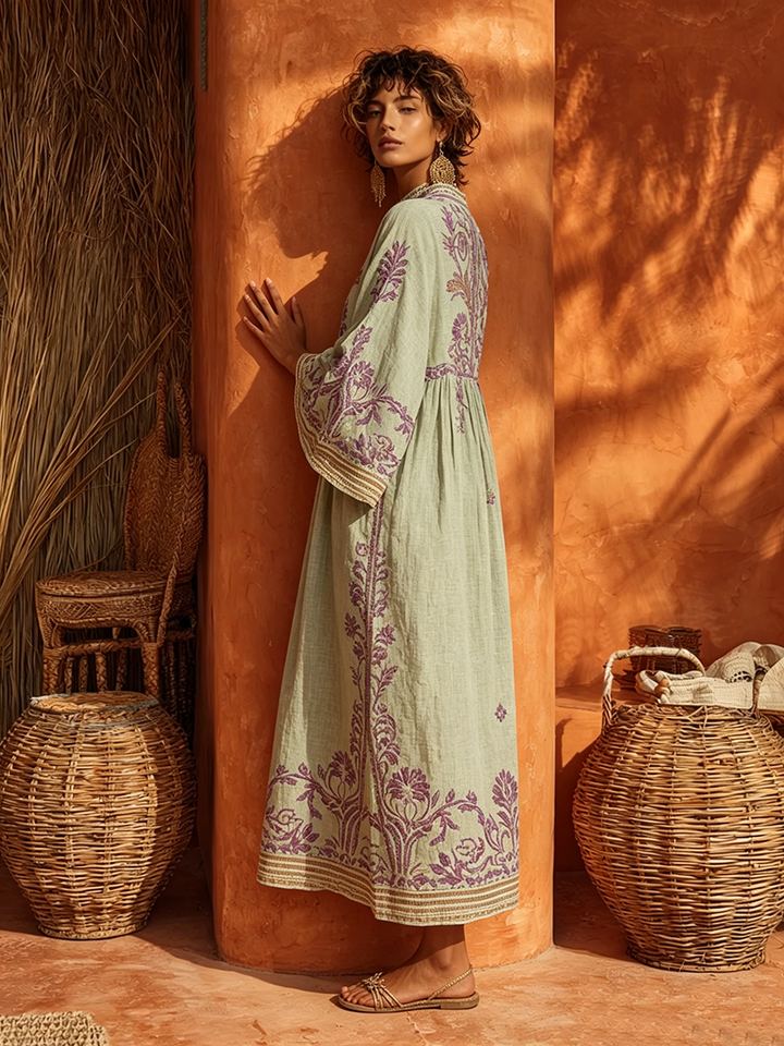 Abito estivo Boho colorato da donna, leggero e fluido, perfetto per look casual primaverili.