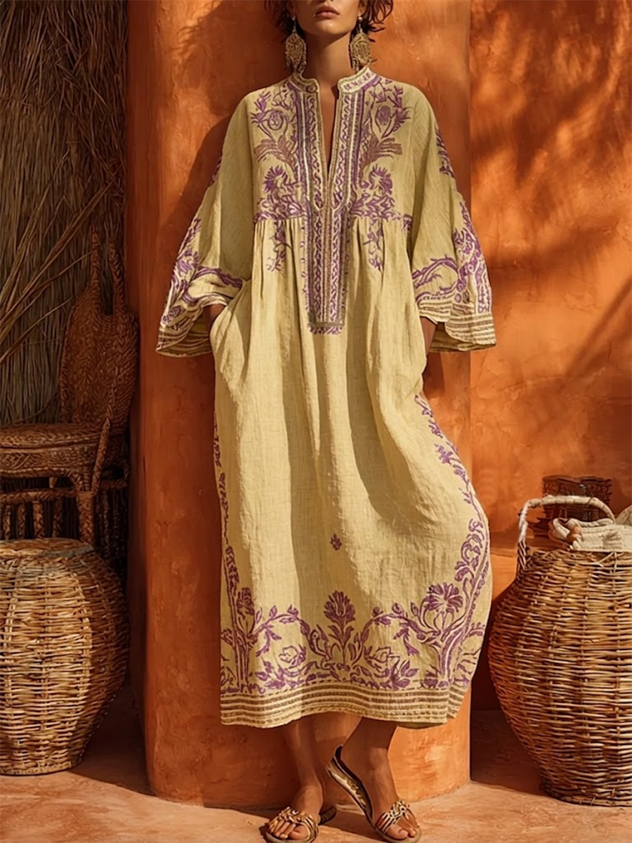 Abito Boho da donna, leggero e confortevole, con design fluido estivo perfetto per la spiaggia.