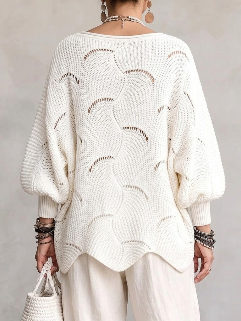 Maglione donna leggero traforato, ideale per primavera ed estate. Comfort e stile elegante disinvolto.