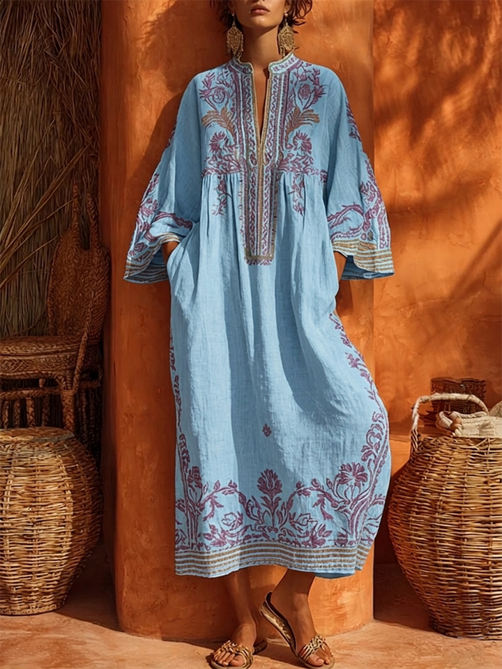 Abito estivo Boho femminile, fluido e versatile, adatto per vacanze, spiaggia o casual urbano.