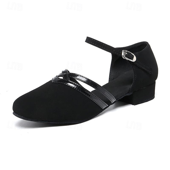Eleganti scarpe da ballo nere per donna, ideali per ballo moderno, leggere, comode e flessibili.