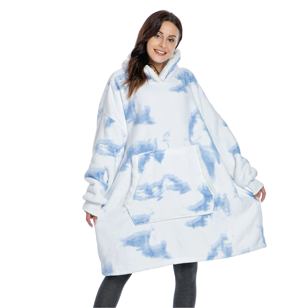 Felpa oversize da donna con cappuccio e tasca, perfetta per il loungewear invernale.