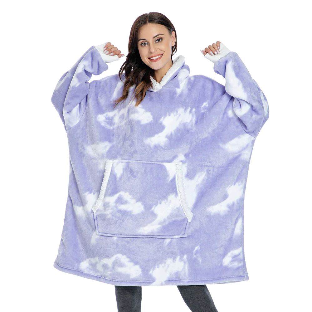 Felpa donna oversize calda, con cappuccio e tasca per massimo comfort a casa.
