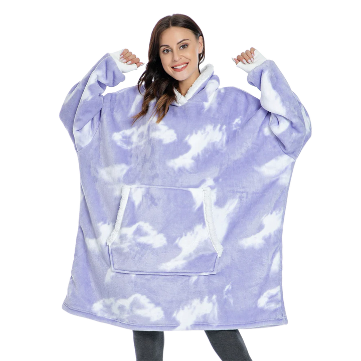 Felpa donna oversize calda, con cappuccio e tasca per massimo comfort a casa.