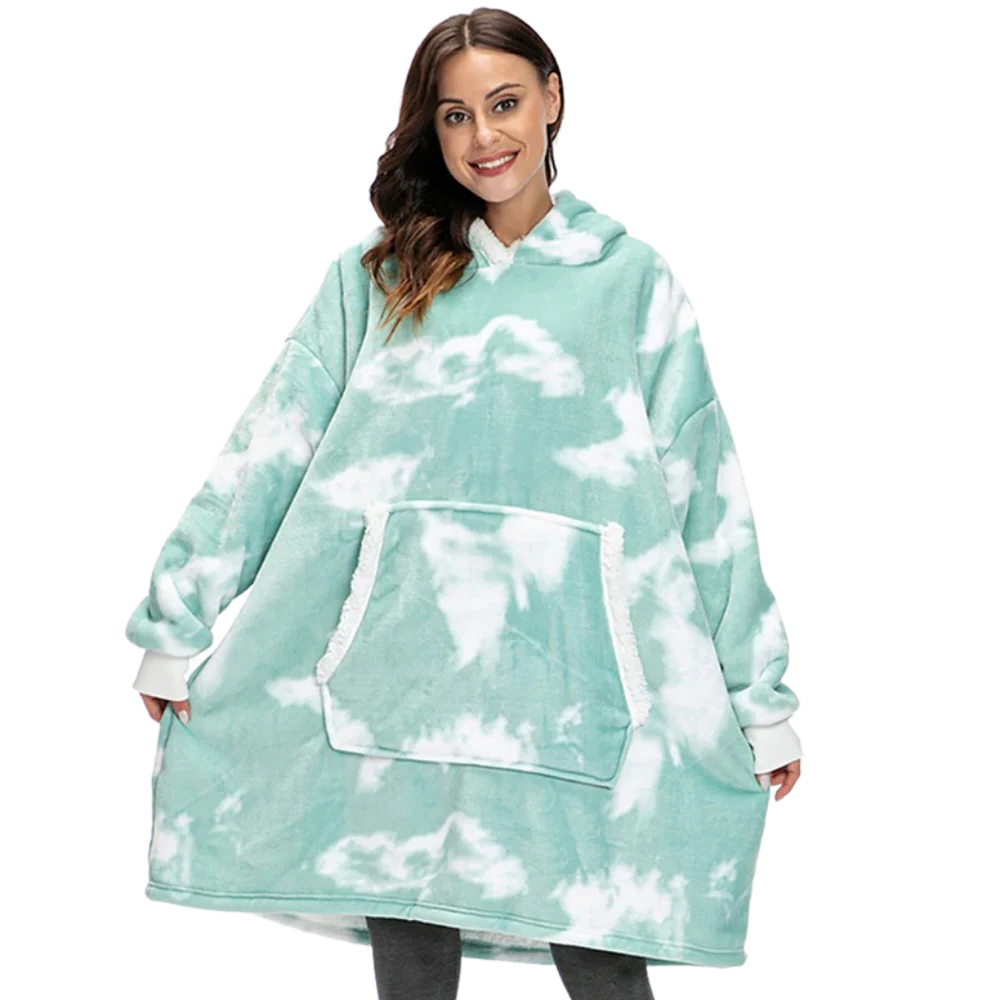 Coperta indossabile da donna, felpa oversize morbida per serate casual e relax.