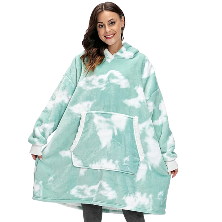 Coperta indossabile da donna, felpa oversize morbida per serate casual e relax.