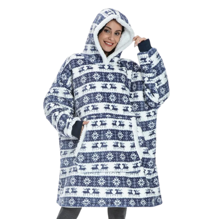 Coperta indossabile donna oversize, felpa calda e accogliente con cappuccio e tasca.