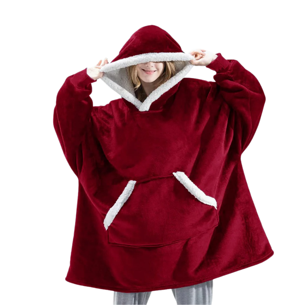 Felpa coperta calda da donna, oversize e comoda, con cappuccio per l'inverno.