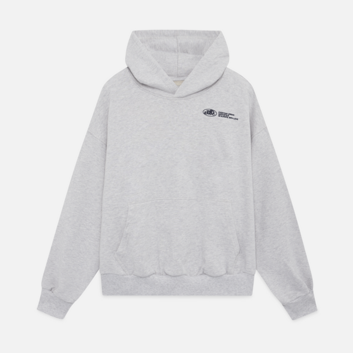 Felpa uomo oversize, grafica dettagliata, vestibilità comoda e tasca frontale per un look streetwear.