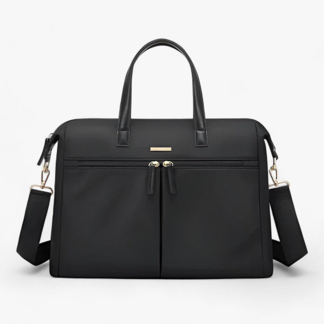 Moderna borsa porta laptop donna con scomparti organizer, pratica per accessori, ideale per uso quotidiano.