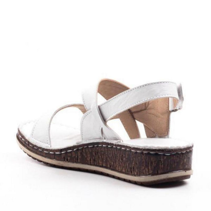 Sandali casual estivi da donna con zeppa. Cinturini regolabili e suola antiscivolo per comfort in ogni occasione.