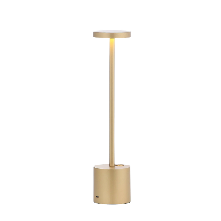 Lampada da tavolo LED ricaricabile con 17h autonomia, controllo touch, design contemporaneo e luce regolabile.